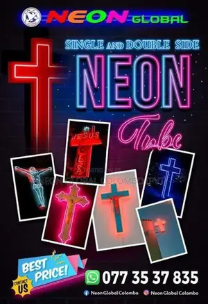 Neon Cross for Church & Home