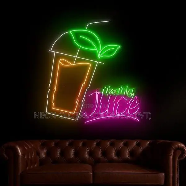 Juice Fruit Neon Light, Healthy Led Coffee Shop Wall Art