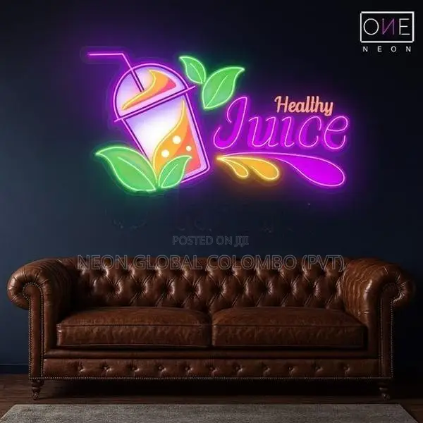 Healthy Juice Neon Sign, Led Fruit Light,