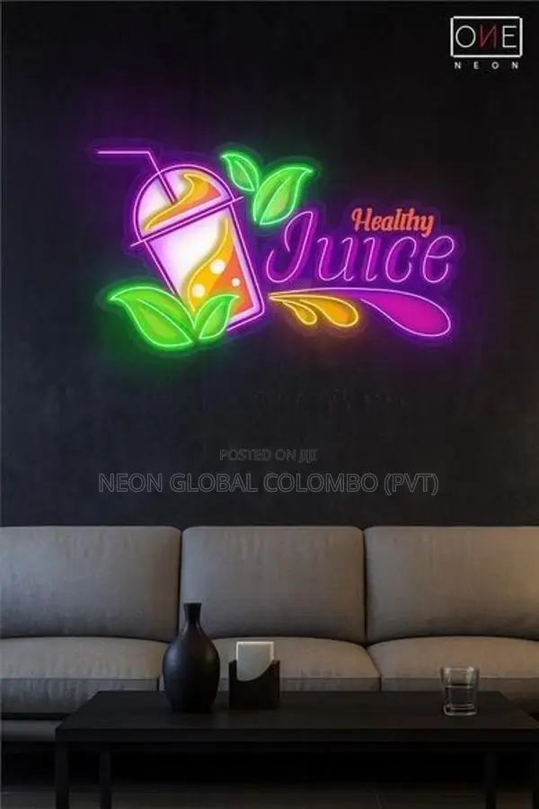 Healthy Juice Neon Sign, Led Fruit Light,