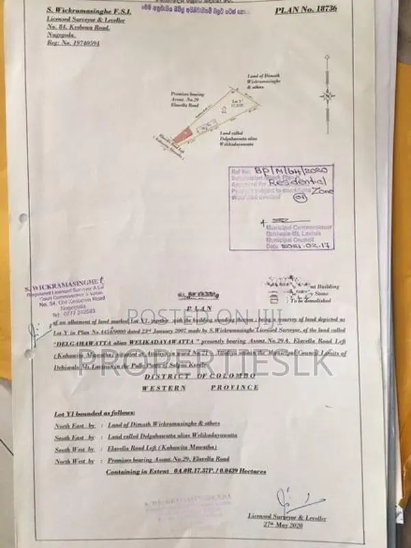 Dehiwala Prime Location 20p Land For Sale