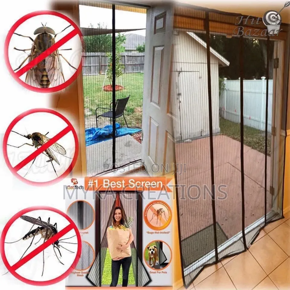 Magic Mesh Door Curtain Keeps Bugs Out, Pet Kid Friendly Fits