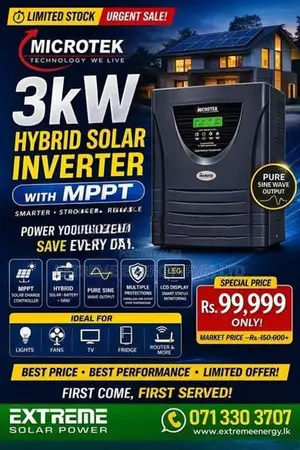 Microtek 3kW Hybrid Solar Inverter with MPPT - Rs. 69,999
