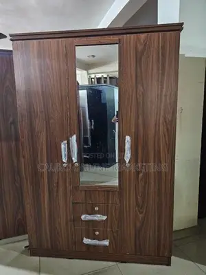New Melamine 3 Door Cupboard 6*4 Ft Wardrobe mirror