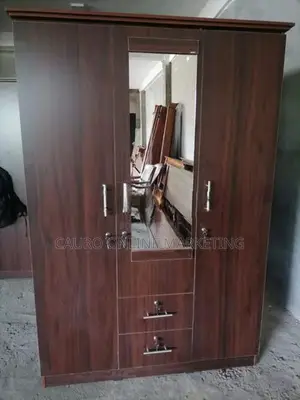 New Melamine 3 Door Cupboard Mirror Wardrobe 6 X 4 Ft