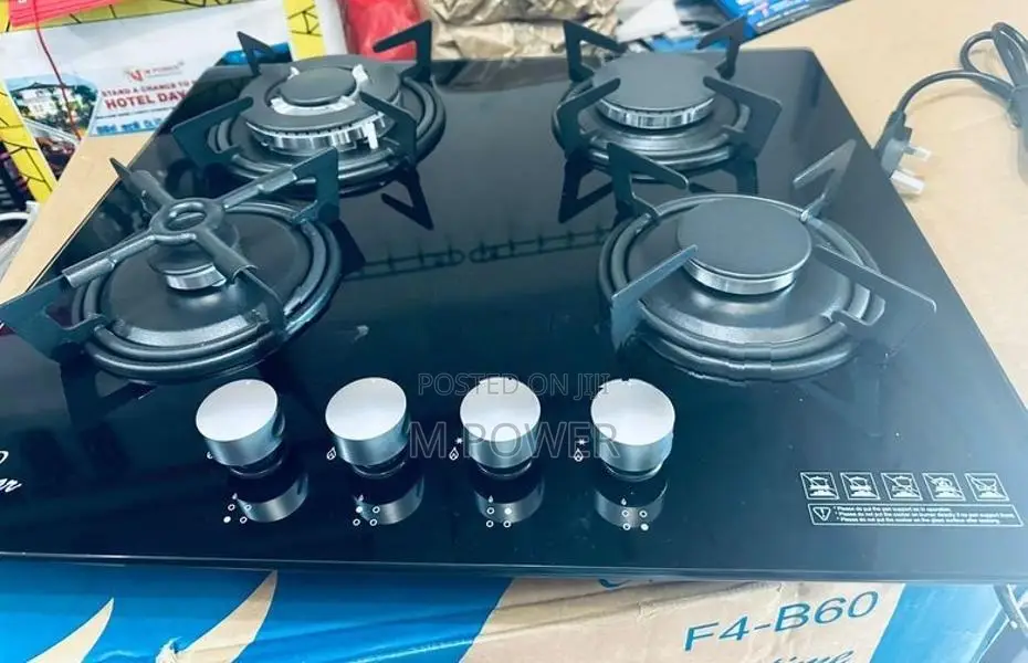 Clear Cooker Hob 4 Burner Gas, Auto Ignition Electric (F4-B60)