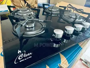Clear Cooker Hob 4 Burner Gas, Auto Ignition Electric (F4-B60)