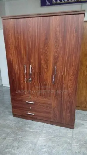 Modern 3 D Large 2 Drawer Dark Wardrobe