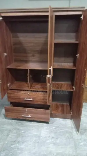 Modern 3 D Large 2 Drawer Dark Wardrobe