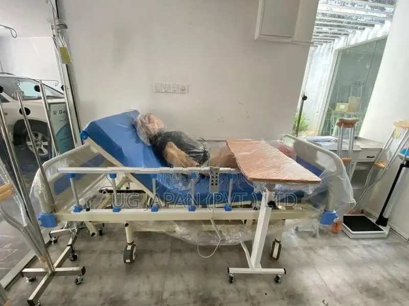 Electric Hospital Bed With Battery Back Up Four Function Mattress