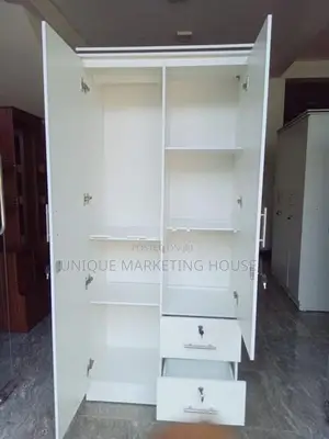 Modern White Side 2 Drawer D Wardrobe