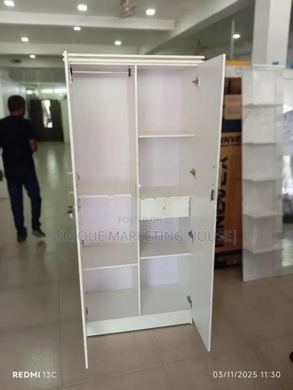 Modern White 2 D Side Hanging Wardrobe