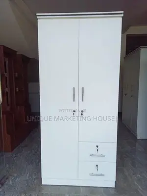 Modern White Side 2 Drawer D Wardrobe