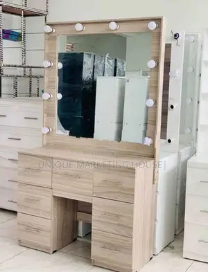 Modern American White Hollywood Dressing Table
