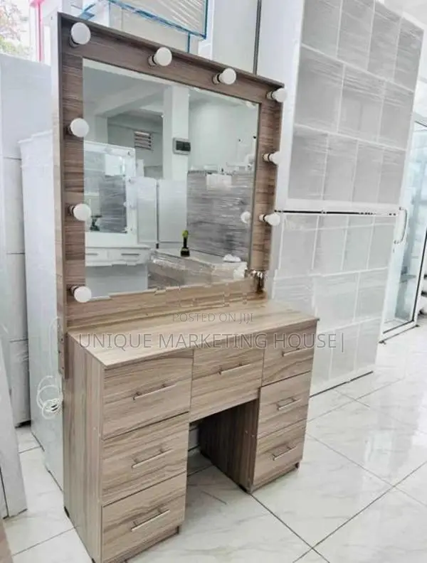 Modern American White Hollywood Dressing Table