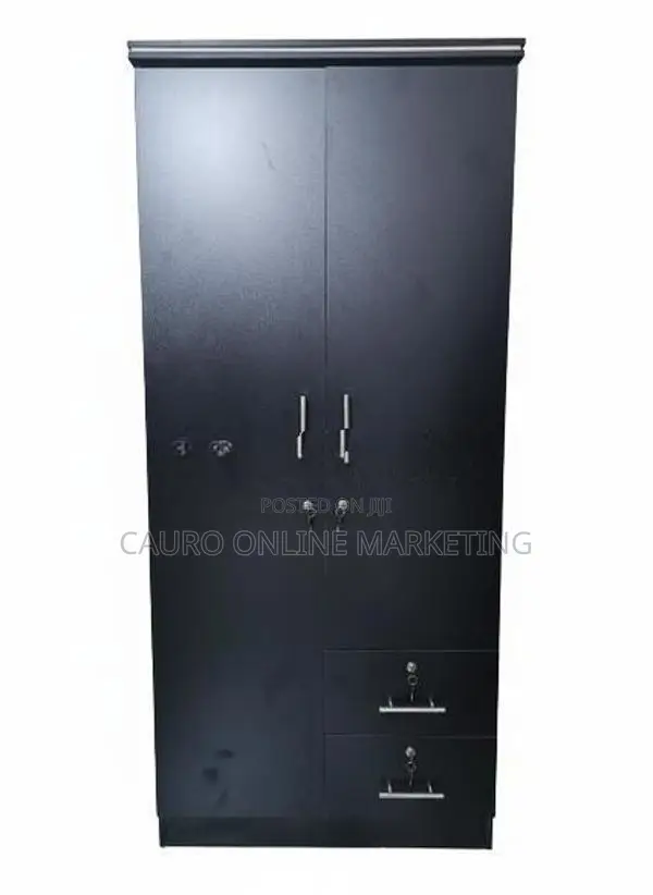 New Ash / Black Brown White Colour 2 Door Locker Cupboard Wardrobe