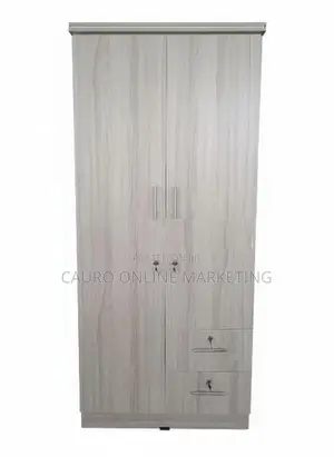 New Ash / Black Brown White Colour 2 Door Locker Cupboard Wardrobe