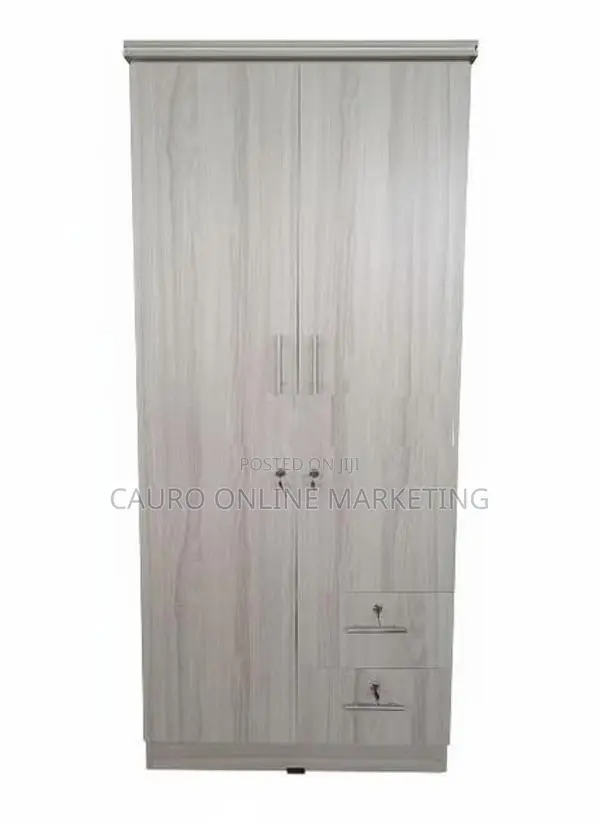 New Ash / Black Brown White Colour 2 Door Locker Cupboard Wardrobe