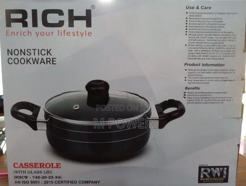 Rich Casserole with Glass Lid 22cm - Rhrc-746-22cm