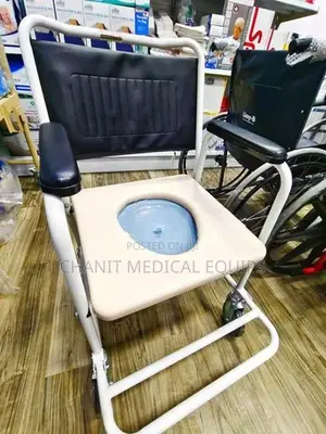 Commode Chair Powder Corted White Frame