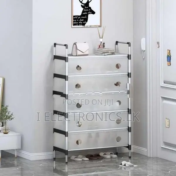 7 Layer Stainless Steel Shoe Rack With Cover