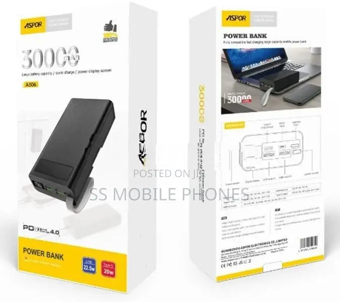 A-306 30000mAh / 22.5W Power Bank