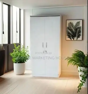 Modern 2 D Side Hanging White Wardrobe