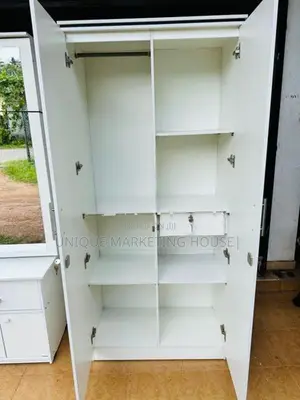 Modern 2 D Side Hanging White Wardrobe