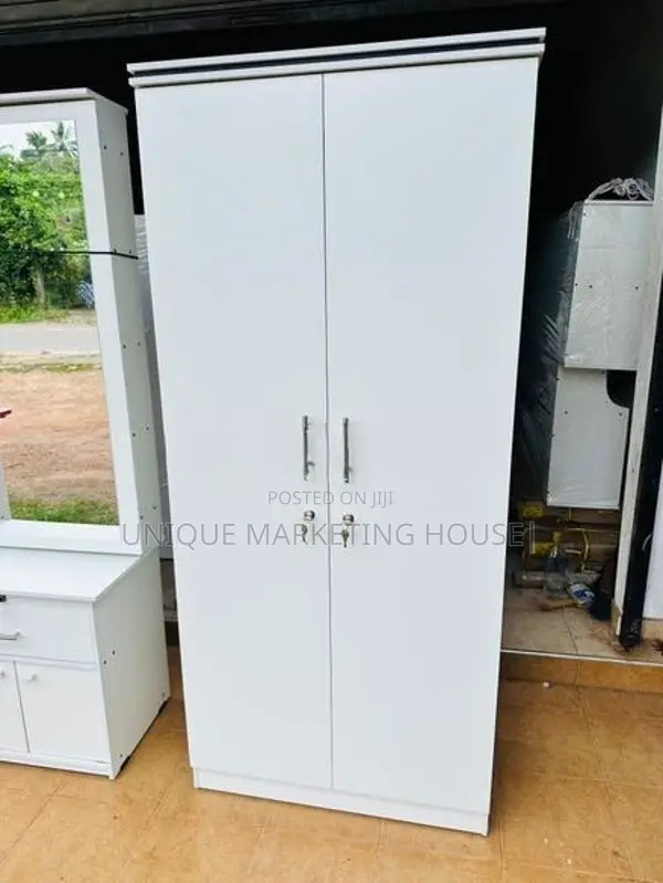 Modern 2 D Side Hanging White Wardrobe