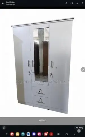 New Melamine White / Black Ash Colour 3 Door Cupboard Wardrobe