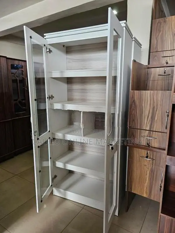 New White Colour 2 Door Melamine Office Cupboard