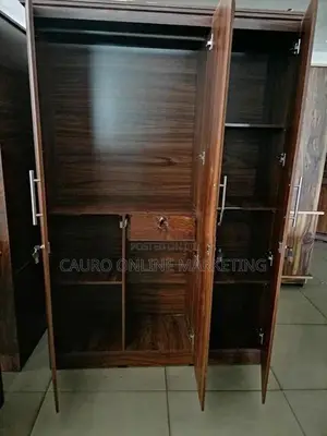 New Melamine 3 Door Cupboard Large Wardrobe 6*4 Mirror