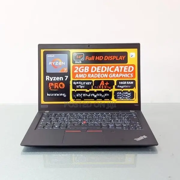 Lenovo Thinkpad T495s Slim|2GB Vega Graphics|Ryzen 7 PRO|16GB Ram Lapt