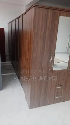 3 Door Melamine Glass Wardrobe