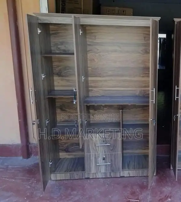 3 Door Melamine Glass Wardrobe
