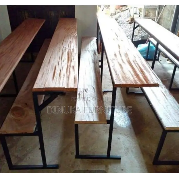 Table with Bench 6ft / 15 inch Mahogani