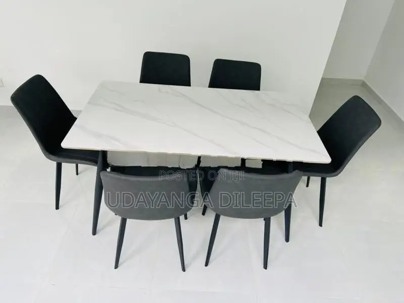 Granite Dining Table with Cushion Chairs