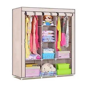 Wardrobe Cupboard - 3 Roll-over Doors Cloth Storage