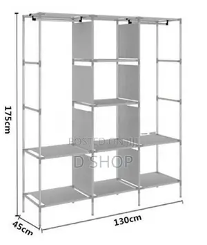 Wardrobe Cupboard - 3 Roll-over Doors Cloth Storage
