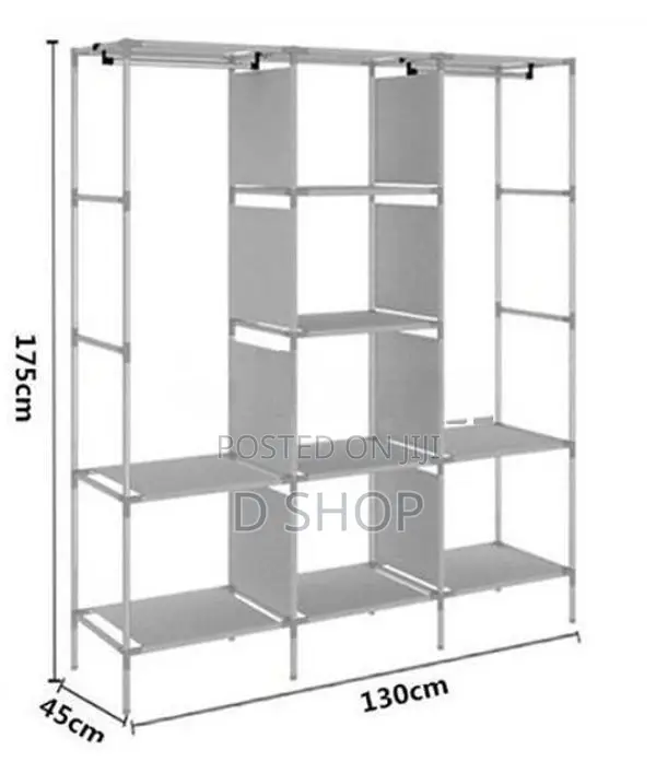 Wardrobe Cupboard - 3 Roll-over Doors Cloth Storage