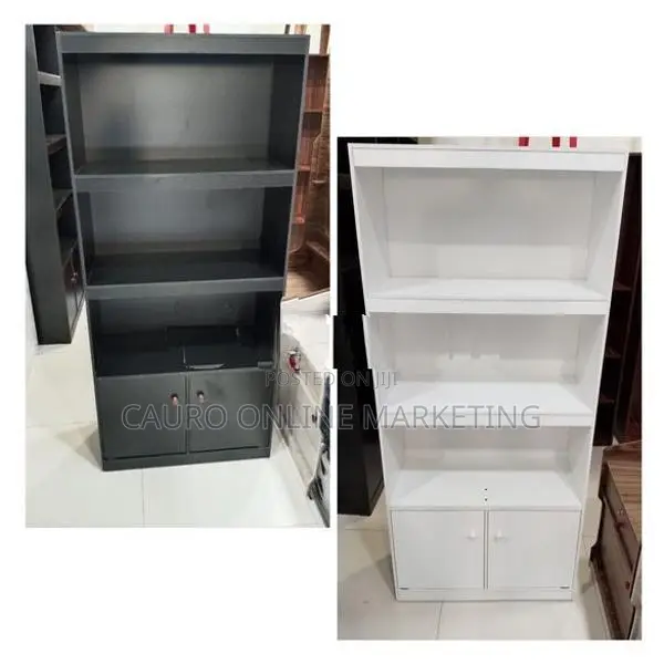 New Melamine Black / White Colour 60" * 25" Book Shelf Rack Cupboard