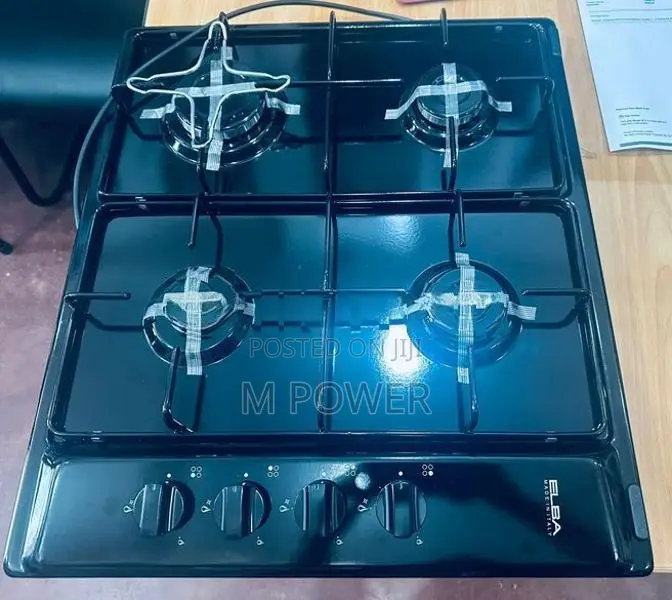 Elba Cooker Hob Black Color 4 Burner Gas