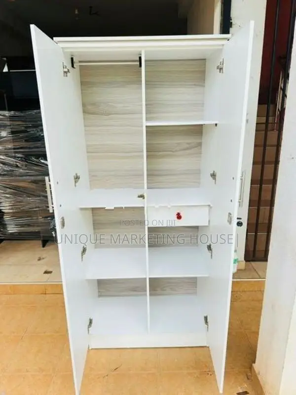 Modern 2 D White Side Hanging Wardrobe
