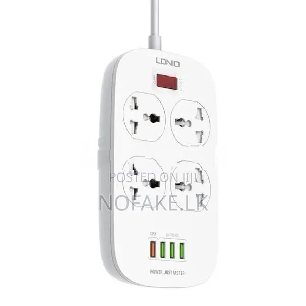 LDNIO 2500W 4 Socket With USB Power Surge Protection