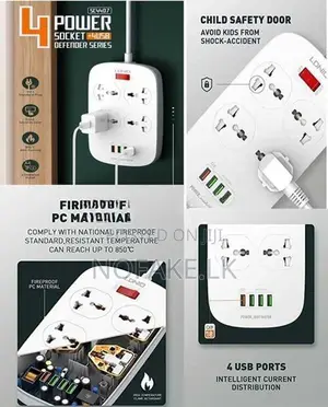 LDNIO 2500W 4 Socket With USB Power Surge Protection