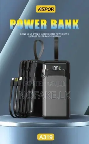 ASPOR 22.5W 20W 50000mAh in Built Cables Power bank
