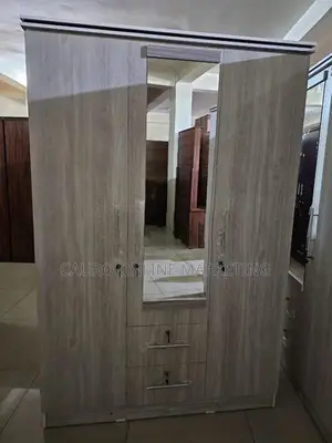 New Melamine 3 Door Ash Colour Cupboard 6*4 Wardrobe