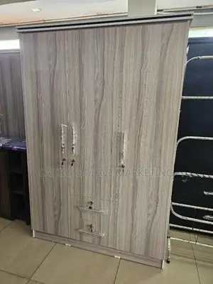 New Melamine 3 Door Ash Colour Cupboard 6*4 Wardrobe