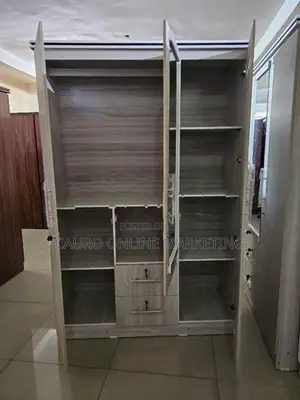 New Melamine 3 Door Ash Colour Cupboard 6*4 Wardrobe