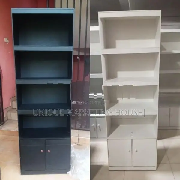 Modern 6x2 White BLK Book Cupboards